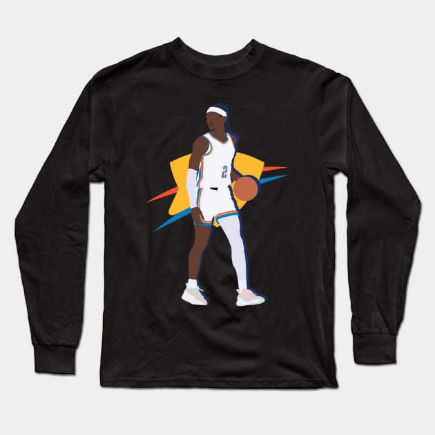 Shai Gilgeous-Alexander OKC Thunder Collage Long Sleeve T-Shirt by Jackshun